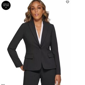 Calvin Klein Women's One Button Blazer - Black 8